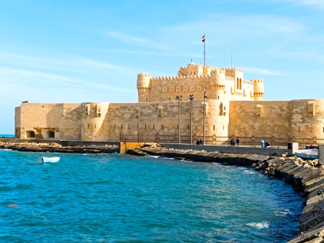 Fortress of Alexandria, Egypt, along waterfront