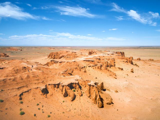 Aerial view of the Gobi Desert on the border of China and Mongolia