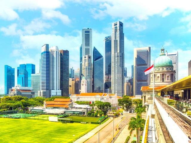 Park and skyscrapers in Singapore