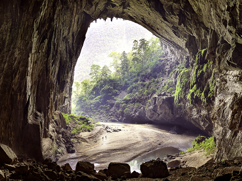 Massive entrance to Son Doong Cave in Vietnam