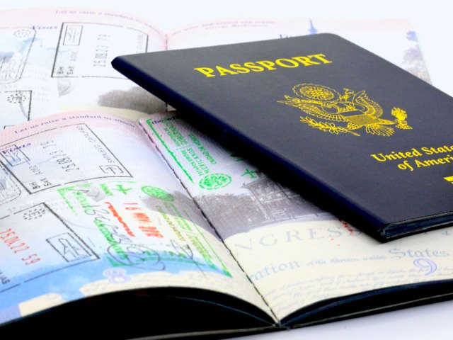 Close-up image of a United States passport