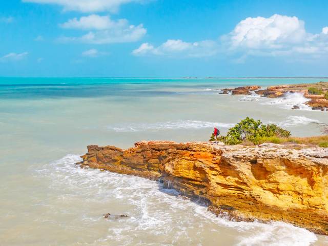 Rocky beach on island of Puerto Rico