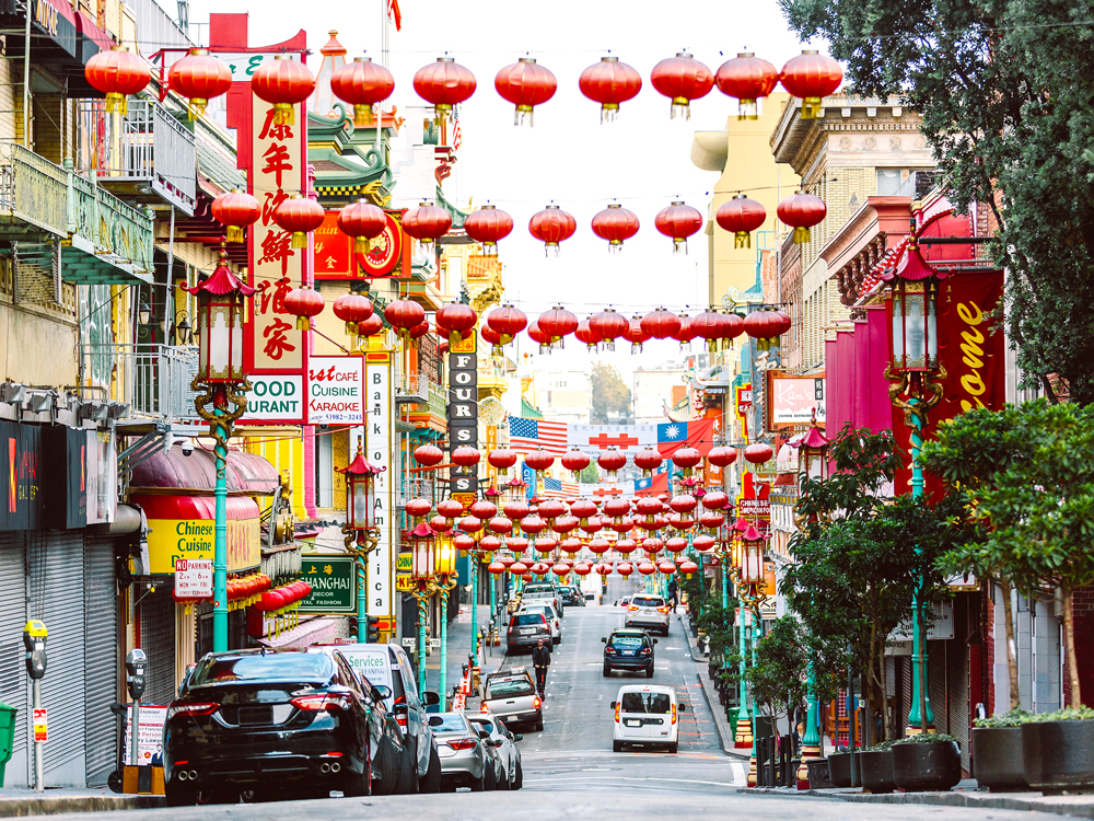 Decorations over street in Chinatown, San Francisco