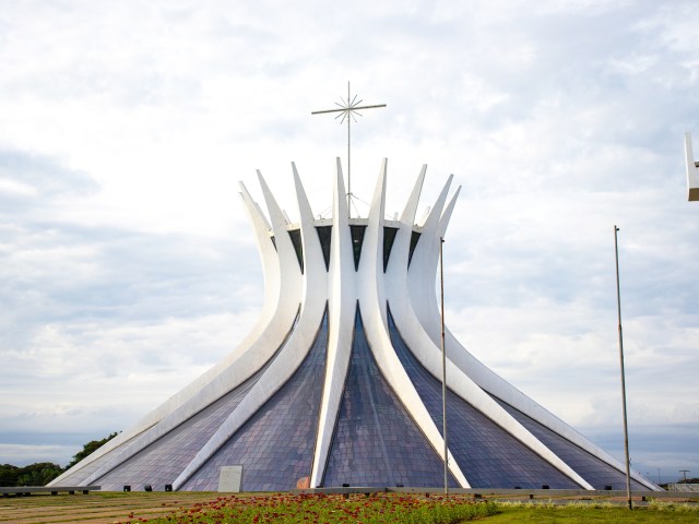Futuristic design of Cathedral of Brasilia in Brazil