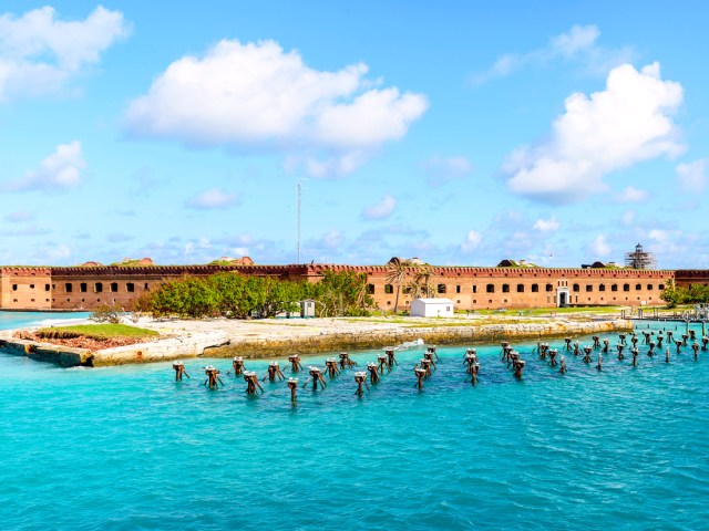 Aerial view of Fort Jefferson in Dry Tortugas National Park, Florida