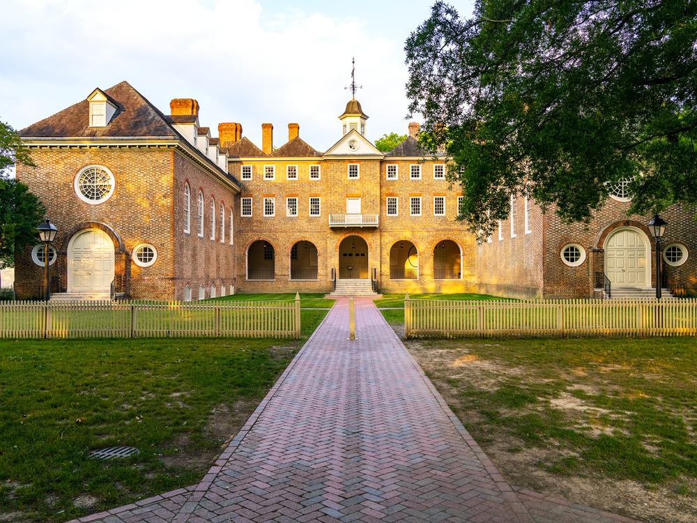 Historic building on campus of the College of William & Mary in Virginia