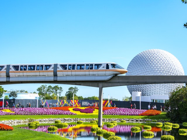 Monorail and Epcot dome at Walt Disney World in Orlando, Florida