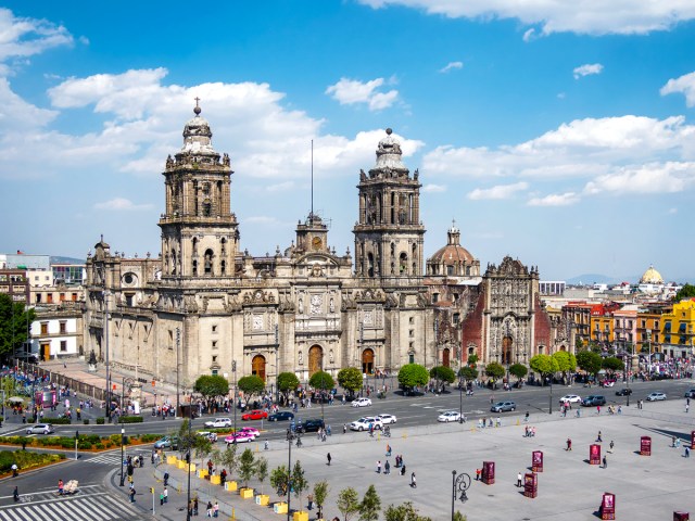 Aerial view of El Zócalo in Mexico City