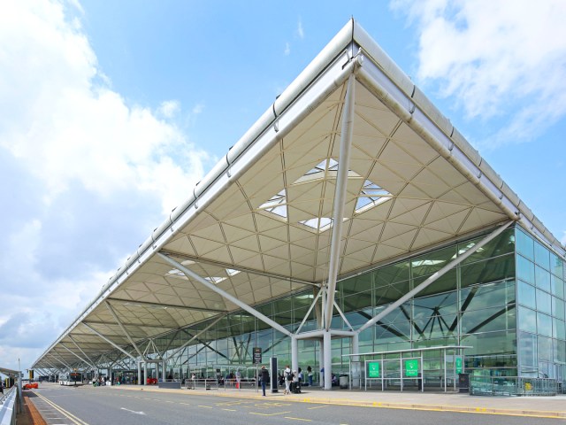 Exterior of terminal building at London Stansted International Airport