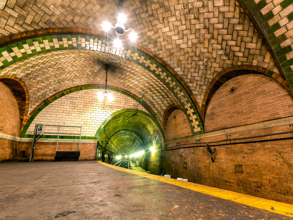Interior of decommissioned City Hall Subway Station in New York City