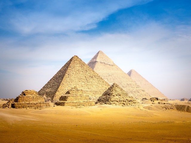 View of the Great Pyramid of Giza in Egypt