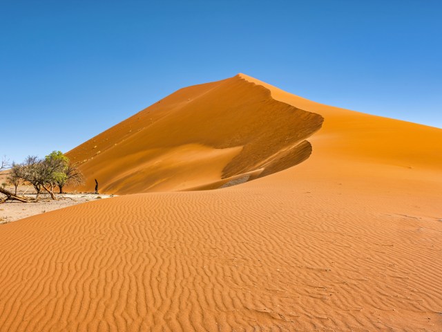 Sand dunes of Sossusvlei desert landscape in Namibia