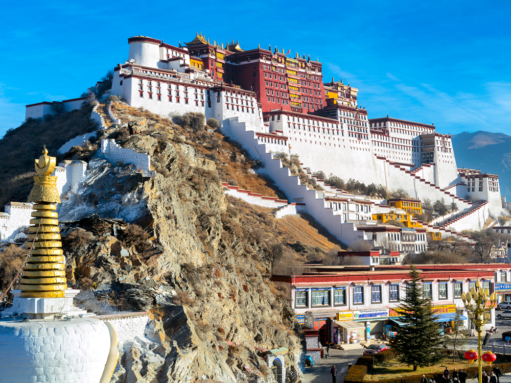 Hillside Potala Palace in Lhasa, Tibet