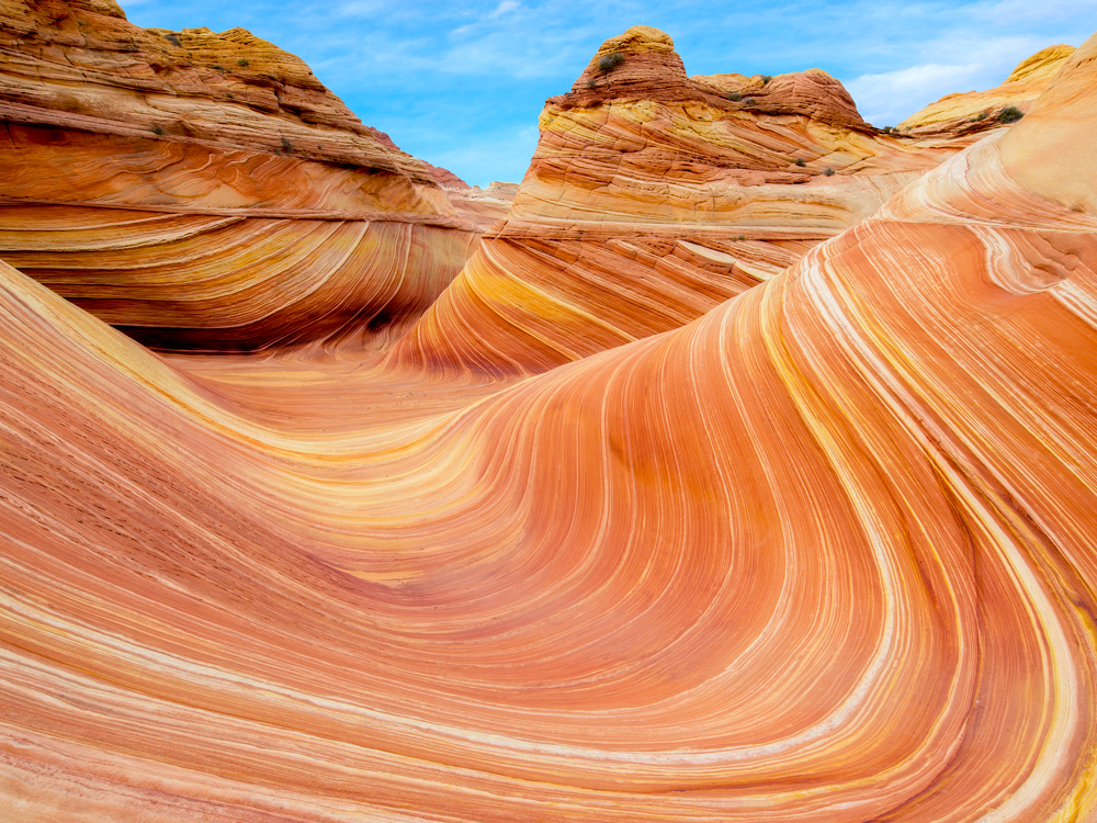 Sloping sandstone of the Wave in Arizona