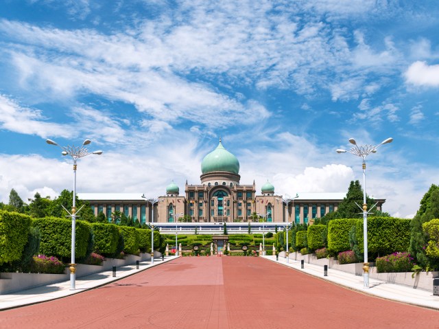 Road leading toward mosque in Putrajaya, Malaysia