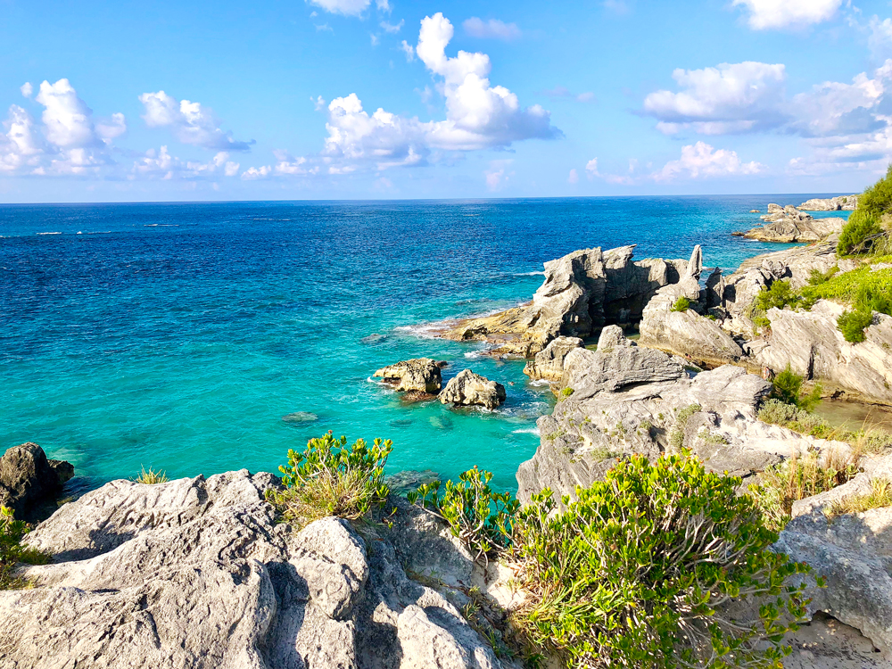 Rocky coast along Horseshoe Bay, Bermuda