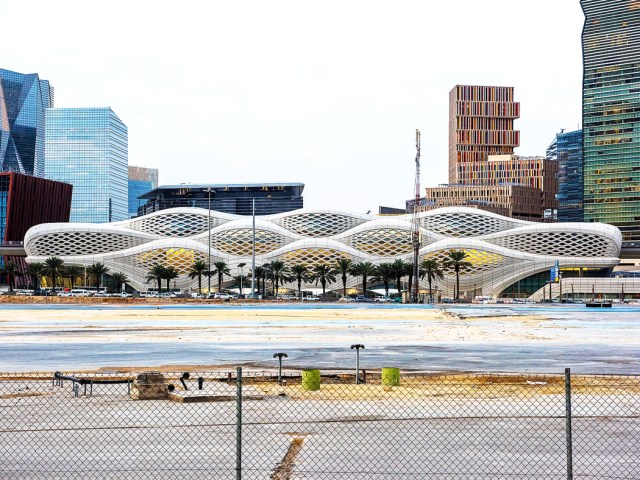 Futuristic building in King Abdullah Economic City, Saudi Arabia