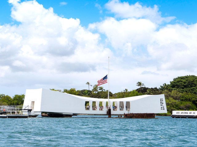 Floating USS Arizona Memorial in Pearl Harbor, Hawaii