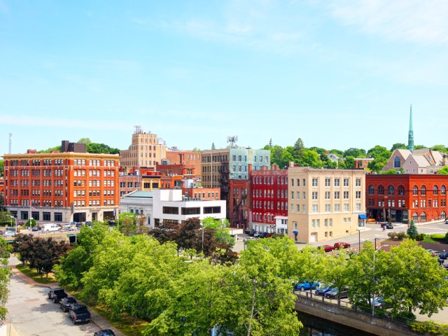Downtown Bangor, Maine, seen from above