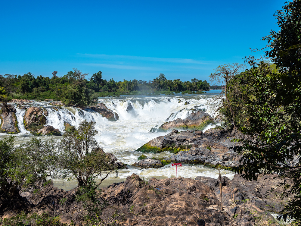 Rushing waters of Khone Phapheng Falls in Laos