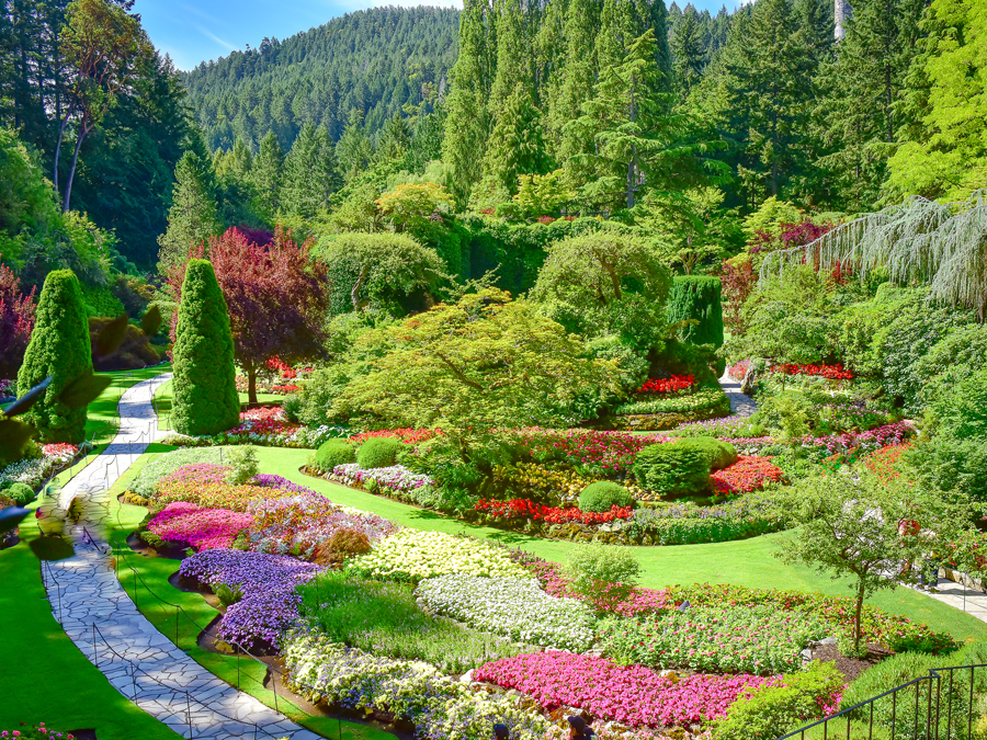 Manicured gardens in Victoria, British Columbia