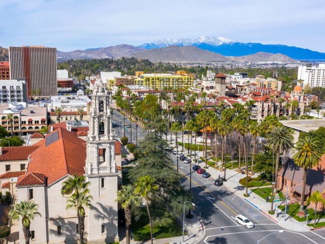 Aerial view of Riverside, California, cityscape