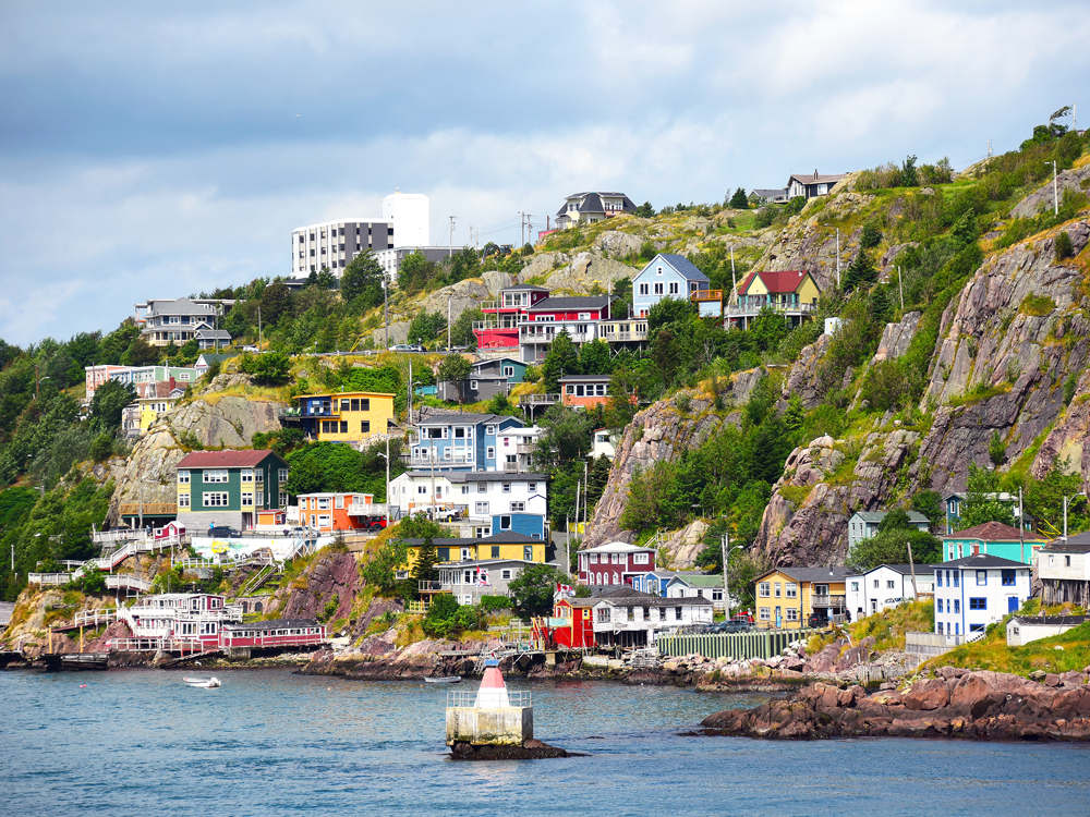 Hillside homes in St. John’s, Newfoundland, Canada