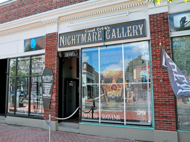 Entrance to Count Orlok’s Nightmare Gallery in Salem, Massachusetts