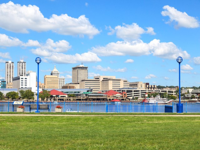 Riverfront park in downtown Peoria, Illinois