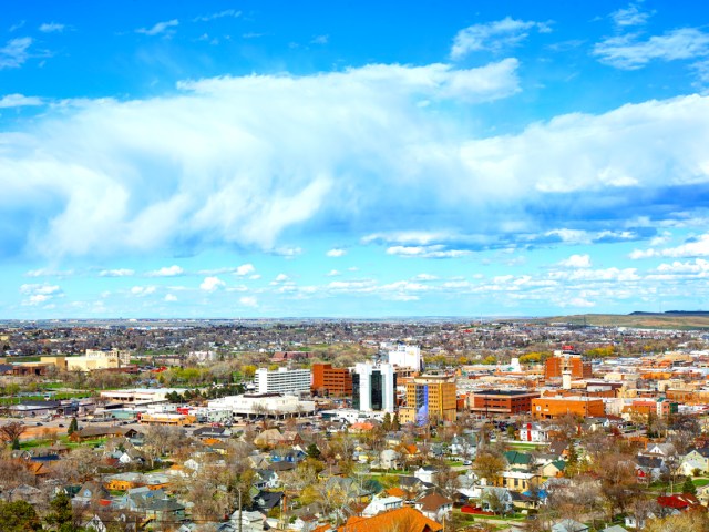 Rapid City, South Dakota, seen from above