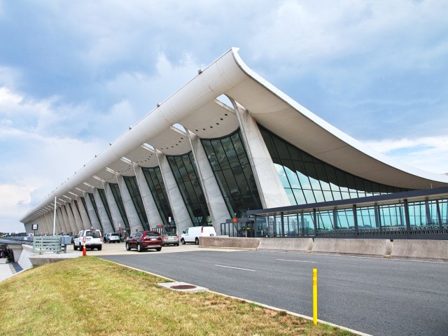 Main terminal building at Washington Dulles International Airport in Virginia