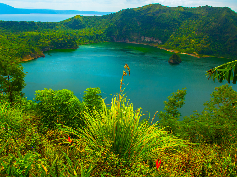 Aerial view of Volcano Island in the Philippines 