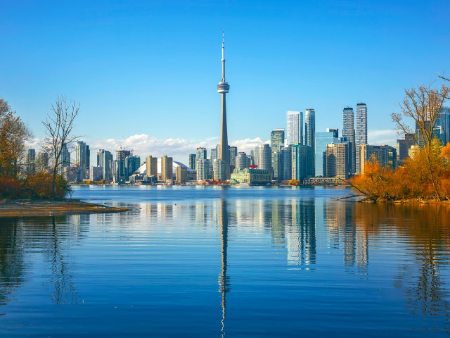 Toronto skyline with reflection on Lake Ontario