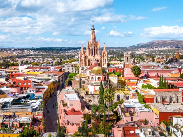 Cityscape of San Miguel de Allende, Mexico, seen from above