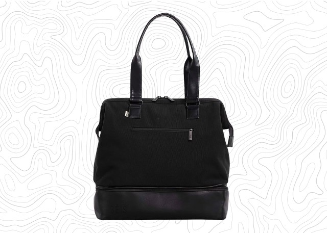 Image of black travel tote bag