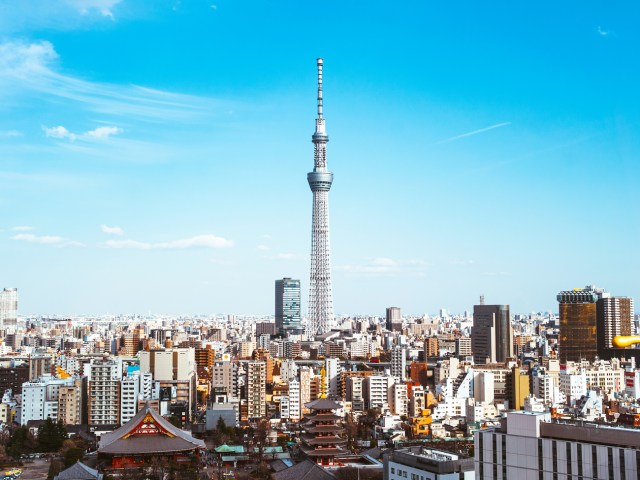 Tokyo SkyTree towering above city skyline