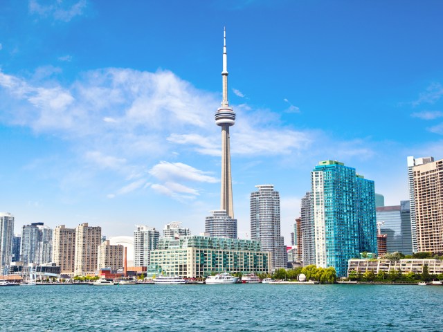 Toronto skyline seen across Lake Ontario