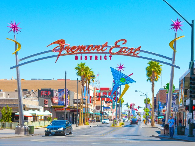 Sign over Fremont Street today in Las Vegas, Nevada