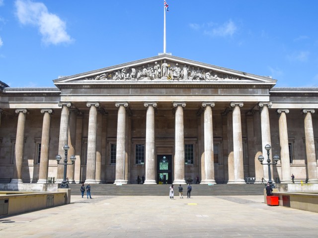 Entrance to the British Museum in London, England