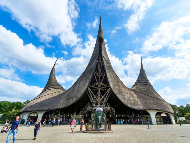 Park goers at Efteling amusement park in the Netherlands