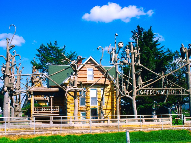 "Garden of Eden" outdoor art installation in Lucas, Kansas