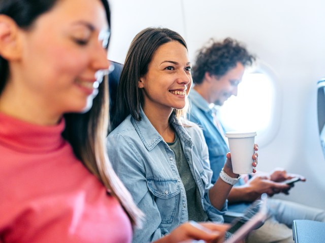 Passengers on airplane