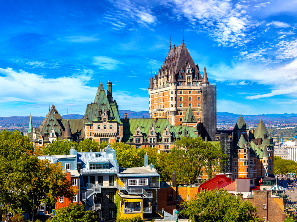 Overview of Fairmont Le Château Frontenac in Québec City, Québec