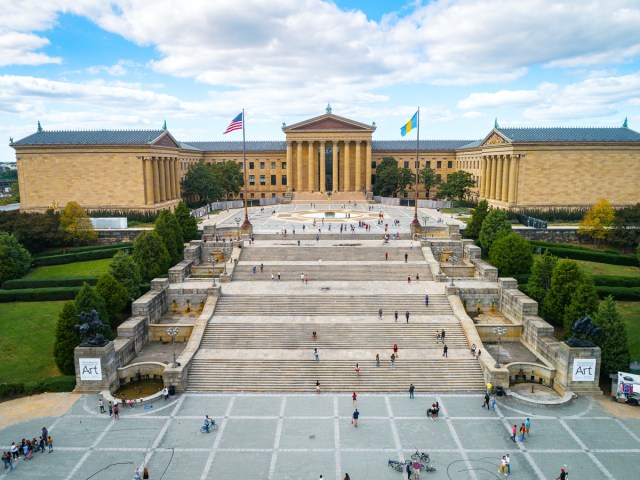 Philadelphia Museum of Art, with famous "Rocky" steps, seen from above