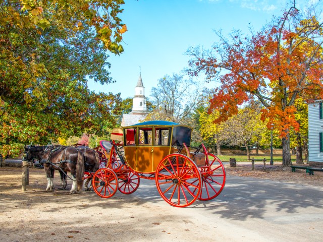 Horse-drawn carriage in Williamsburg, Virginia