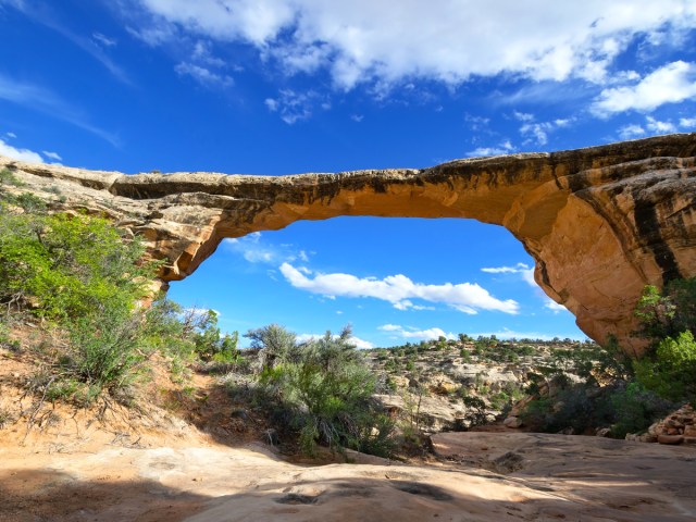 Natural stone arch at Natural Bridges National Monument in Utah