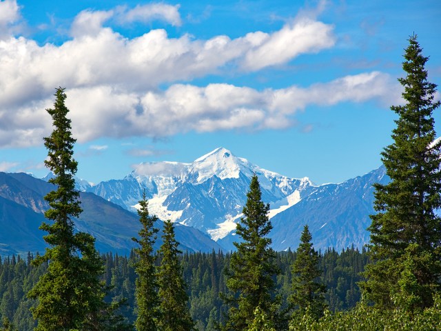 View of Alaska's Denali peak in distance