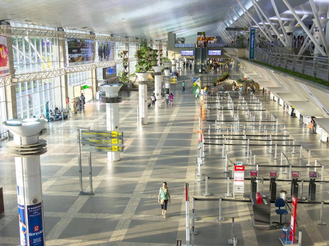 Check-in area at Belém Val-de-Cans Airport in Brazil