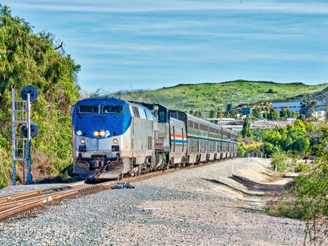 Amtrak train en route