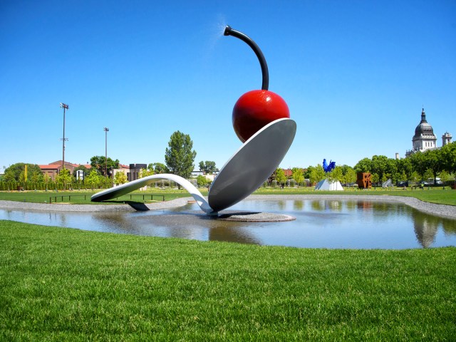 Famous "Spoonbridge and Cherry" sculpture at Minneapolis Sculpture Garden